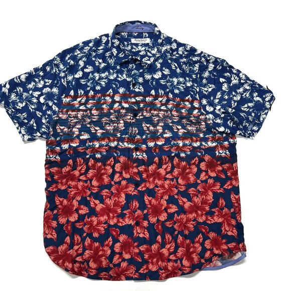 Tommy Bahama Shirt Veracruz Cay Mens XL Hawaiian Camp Short Sleeve Button Floral - Picture 1 of 6